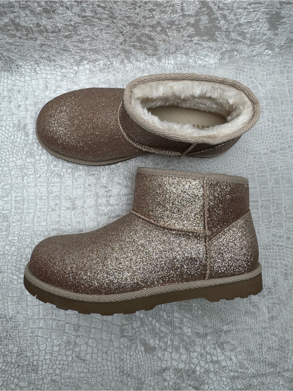 Kelly & Katie Gold Glitter Boots, Girls sz 1